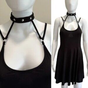 Killstar Studded Choker Halter Skater Dress Size XL (fit Large)